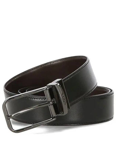 Branded Keeper Reversible Leather Belt Black - HUGO BOSS - BALAAN 2