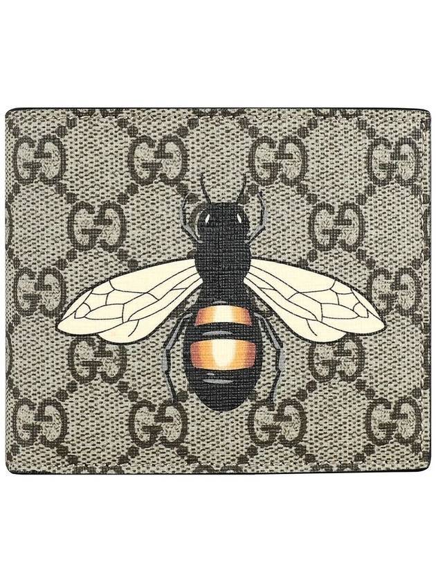 GG Supreme Bee Print Half Wallet Beige - GUCCI - BALAAN 1