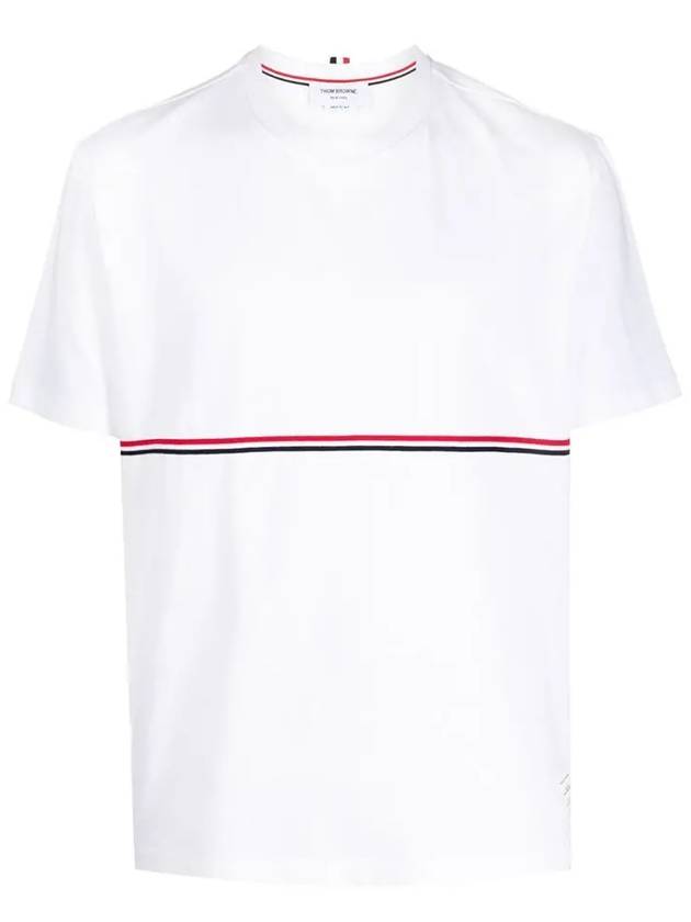 Midweight Jersey Short Sleeve T-Shirt White - THOM BROWNE - BALAAN 2