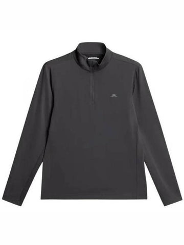 Men's Luke Quarter Zip Mid Layer Long Sleeve T-Shirt Asphalt - J.LINDEBERG - BALAAN 1