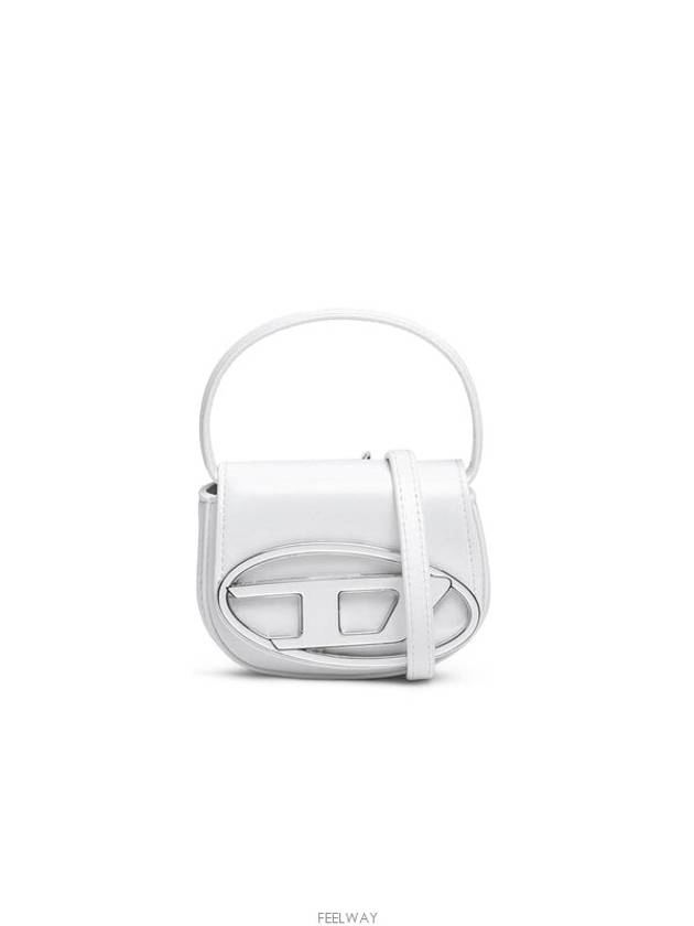 1DR Round Logo Leather Mini Shoulder Bag White - DIESEL - BALAAN 2