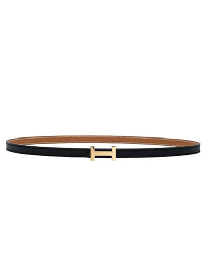 Focus Buckle Reversible 13MM Leather Belt Black Gold - HERMES - BALAAN 2