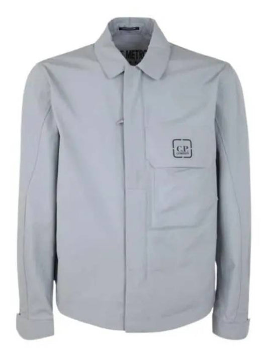 Metropolis Logo Patch Shirt Zip Up Jacket Grey - CP COMPANY - BALAAN 2