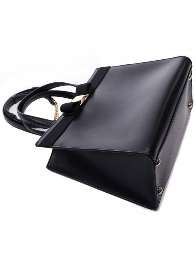 Vara Bow Top Handle Tote Bag Black - SALVATORE FERRAGAMO - BALAAN 6