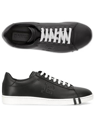 Men's Asher Leather Low Top Sneakers Black - BALLY - BALAAN 2