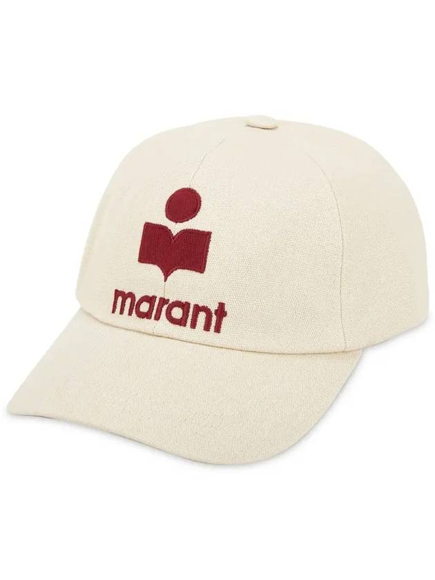 Tyron Logo Cotton Ball Cap Ecru Red - ISABEL MARANT - BALAAN 2