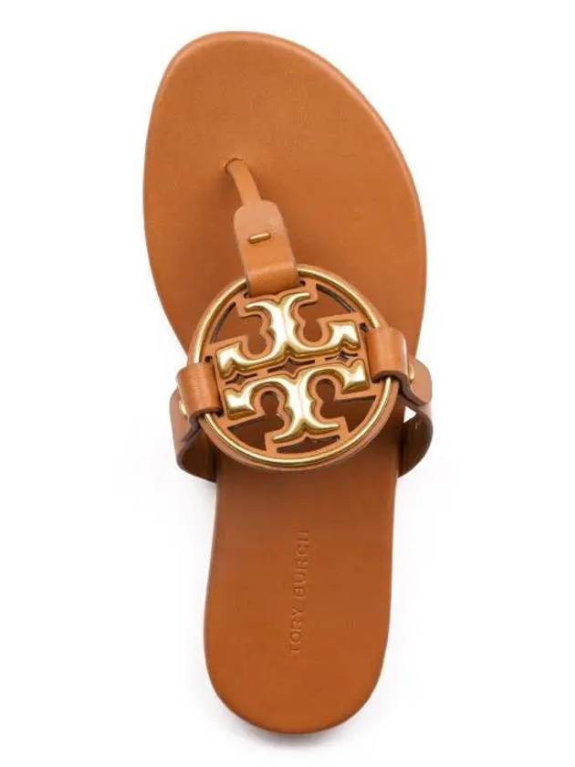 Women's Metal Miller Soft Flip Flops Brown - TORY BURCH - BALAAN 5