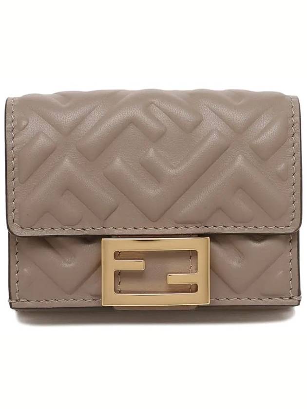 FF Baguette Flap Card Half Wallet Beige - FENDI - BALAAN 2