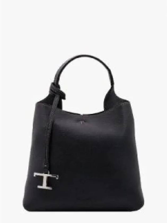 Logo Mini Leather Tote Bag Black - TOD'S - BALAAN 2