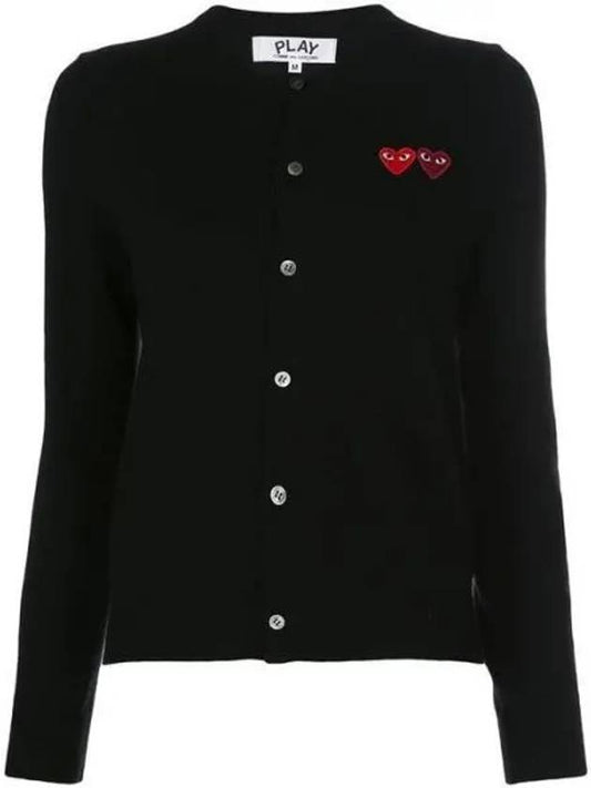 Play AZ N057 Double Heart Logo Patch Cardigan 1046769 - COMME DES GARCONS - BALAAN 1