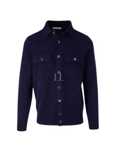 Flap Pocket Shirt Cardigan Navy - BRUNELLO CUCINELLI - BALAAN 2