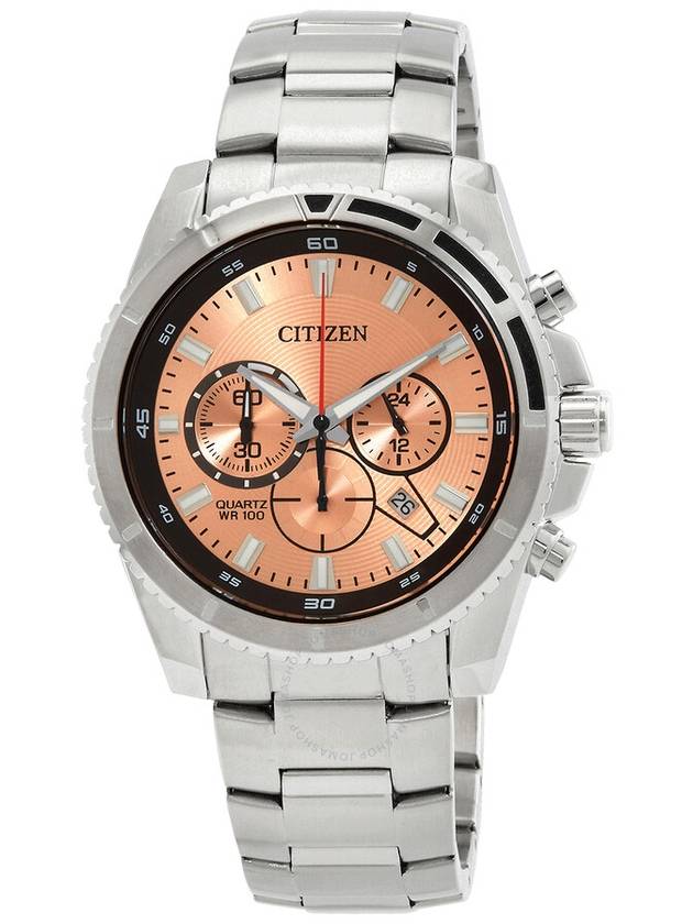 Citizen Chronograph Quartz Peach Dial Men's Watch AN8200-50X - CITIZEN - BALAAN 1