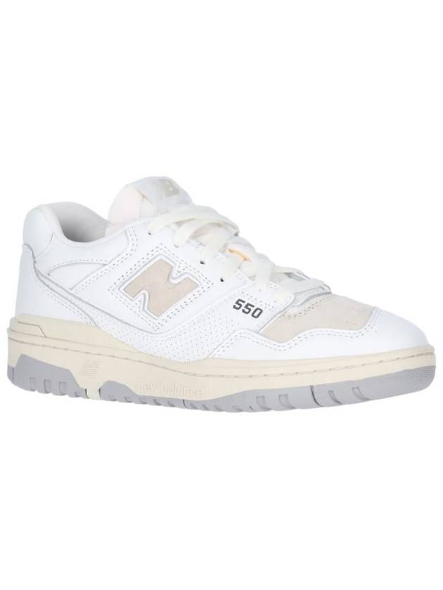 550 Cracked Leather Low Top Sneakers White - NEW BALANCE - BALAAN 3