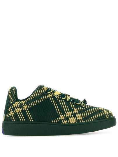 Check Square Toe Low Top Sneakers Green - BURBERRY - BALAAN 2