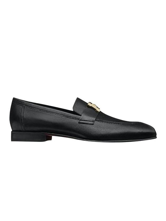 Men's H Logo Paris Loafer Black - HERMES - BALAAN.