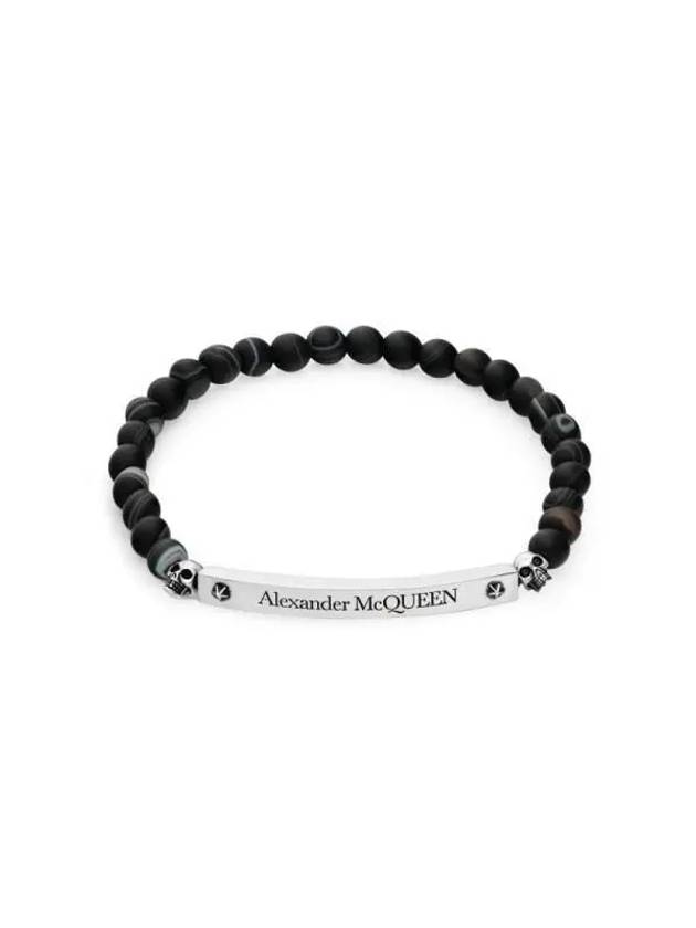 Logo Beads Bracelet Black - ALEXANDER MCQUEEN - BALAAN 3