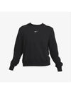 Dri Fit One Crew Neck French Terry Crop Sweatshirt Black - NIKE - BALAAN 2