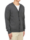 Samuel V-Neck Wool Cardigan Dark Grey - A.P.C. - BALAAN 4