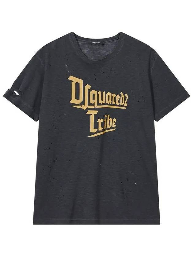 Logo Print Vintage T Shirt Black - DSQUARED2 - BALAAN 1