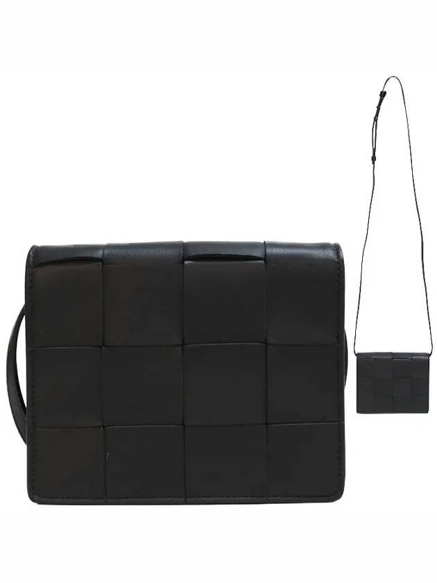 Intrecciato Small Cassette Cross Bag Black - BOTTEGA VENETA - BALAAN 2