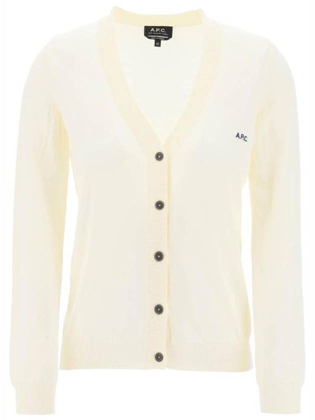 Bella Logo Embroidery Cardigan Ivory - A.P.C. - BALAAN 2