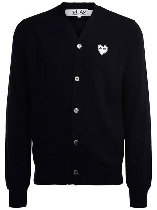 Men s White Heart Wappen Wool Cardigan P1N062 AX N062 051 1 - COMME DES GARCONS - BALAAN 1