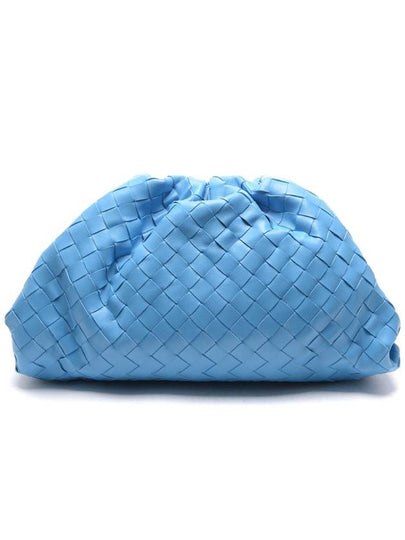 Intrecciato Nappa Leather Dumpling Clutch Bag Blue - BOTTEGA VENETA - BALAAN 2