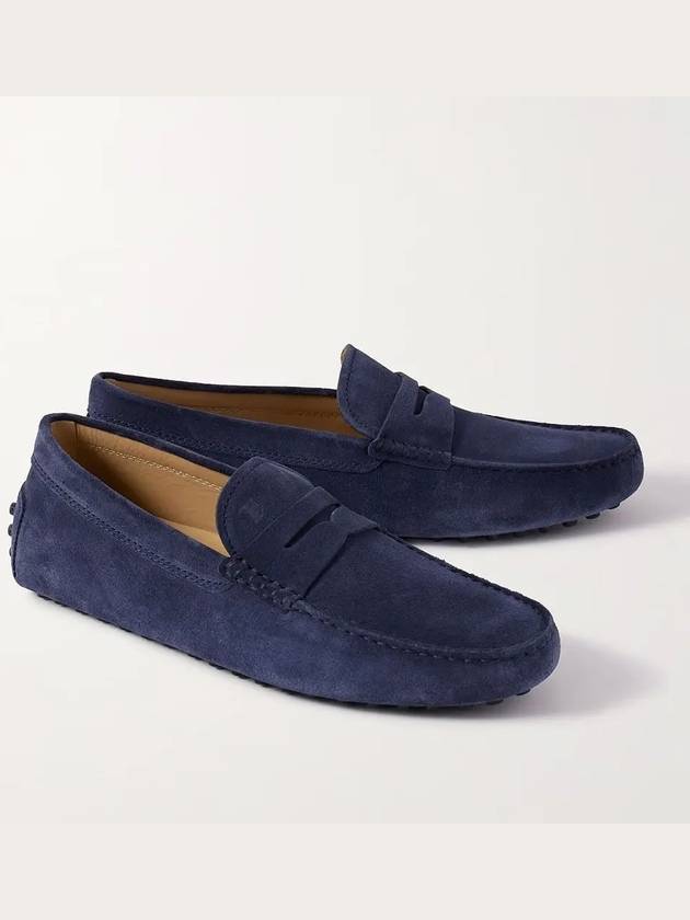 Men's Suede Gommino Driving Shoes Blue - TOD'S - BALAAN 4