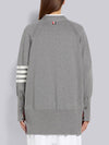 Stitched Cotton 4 Bar Cardigan Grey - THOM BROWNE - BALAAN 5