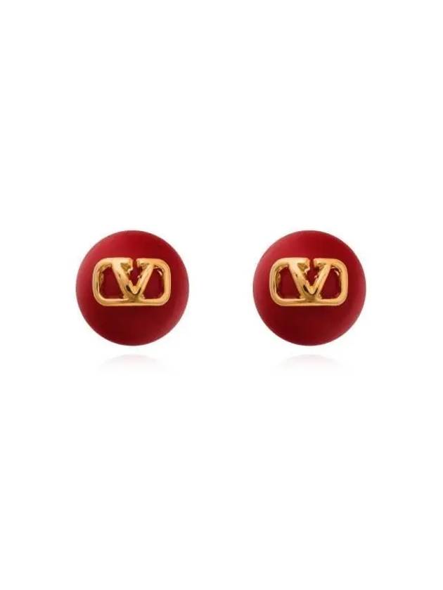 Valentino 4W2J0E35 DHC ZT2 J0E35 Garavani V logo pearl earrings - RED VALENTINO - BALAAN 2