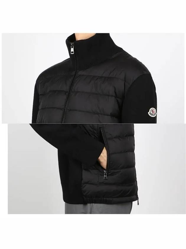 Padded Wool Zip-up Jacket Black - MONCLER - BALAAN 6