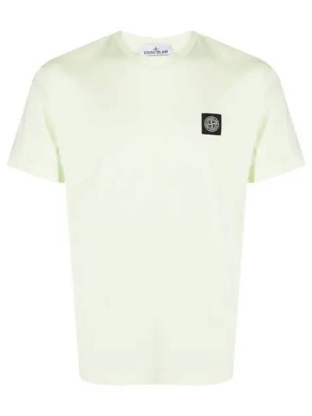 Logo Patch Cotton Short Sleeve T-Shirt Light Green - STONE ISLAND - BALAAN 2