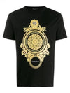 Men's Barocco Print Short Sleeve T-Shirt Black - VERSACE - BALAAN 2