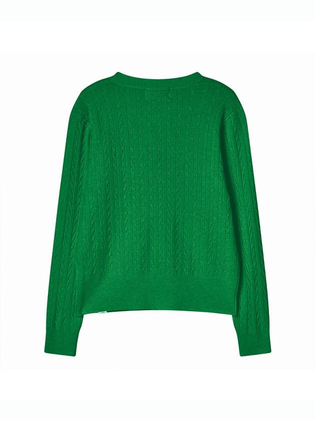 V neck cable knit cardigan Green - THE GREEN LAB - BALAAN 5