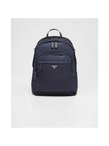 Triangle Logo Saffiano Re Nylon Backpack Blue - PRADA - BALAAN 1