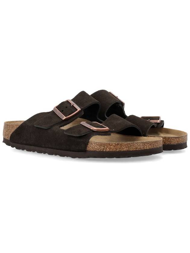 Arizona Suede Slider Slippers Dark Brown - BIRKENSTOCK - BALAAN 3