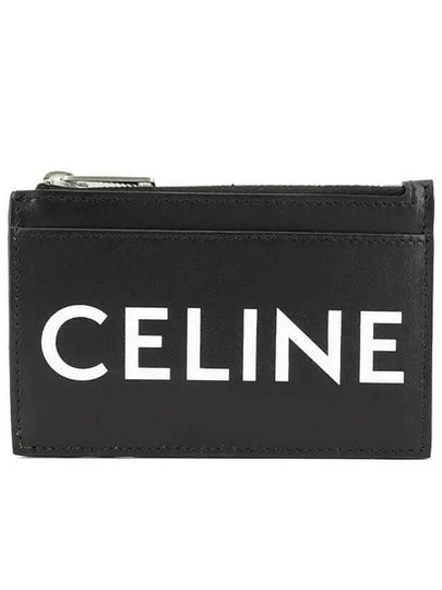 Logo Zipper Card Wallet Black - CELINE - BALAAN 2