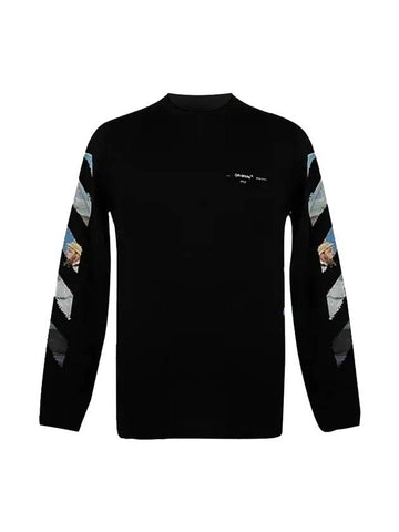 Diag Colored Arrow Long Sleeve T-Shirt Black - OFF WHITE - BALAAN 1