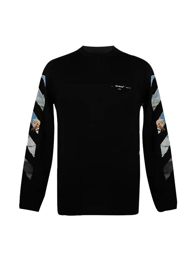 Diag Colored Arrow Long Sleeve T-Shirt Black - OFF WHITE - BALAAN 1