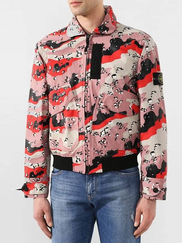 Art Print Wappen Camo Plaster Bomber Jacket Pink - STONE ISLAND - BALAAN 4