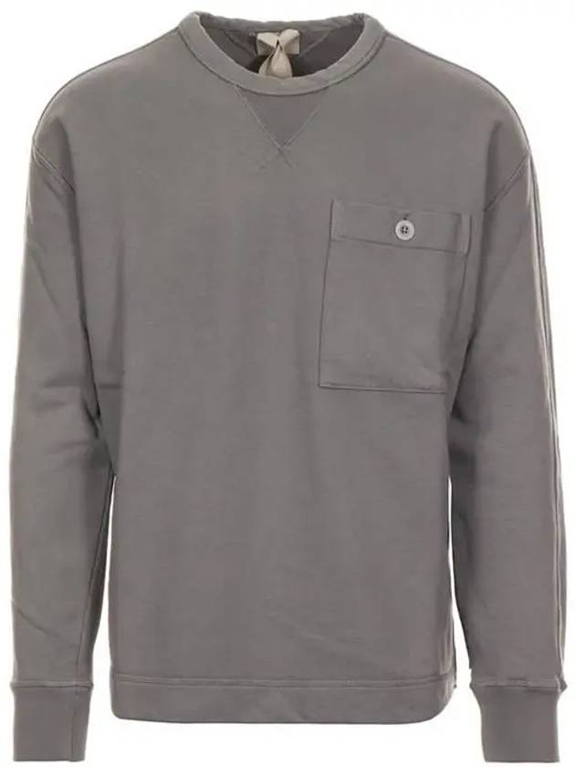 Men s Pocket Crew Neck Cotton Sweatshirt Grey - TEN C - BALAAN 2