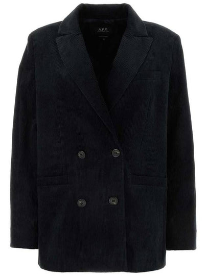 Lucy Double-Breasted Corduroy Blazer Jacket Black - A.P.C. - BALAAN 2