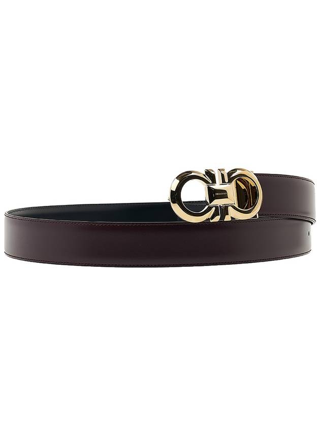 Ferragamo Men's Reversible Gancini Belt 67 0320 DARK BAROLO 0770938 - SALVATORE FERRAGAMO - BALAAN 3