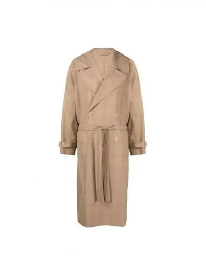 Check Pattern Over Double Breasted Coat Beige - LEMAIRE - BALAAN 2