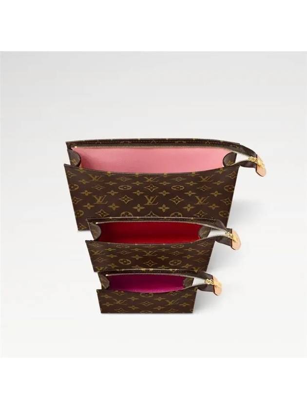 Trio Toilet Monogram Coated Canvas Pouch Bag Brown - LOUIS VUITTON - BALAAN 4