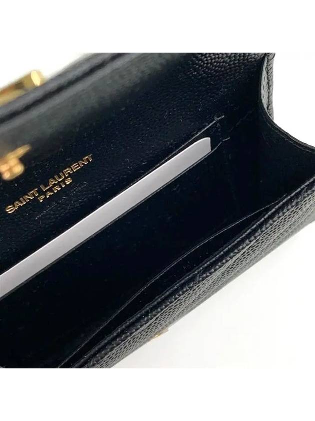 Monogram Envelope Small Half Wallet Black Gold - SAINT LAURENT - BALAAN 8