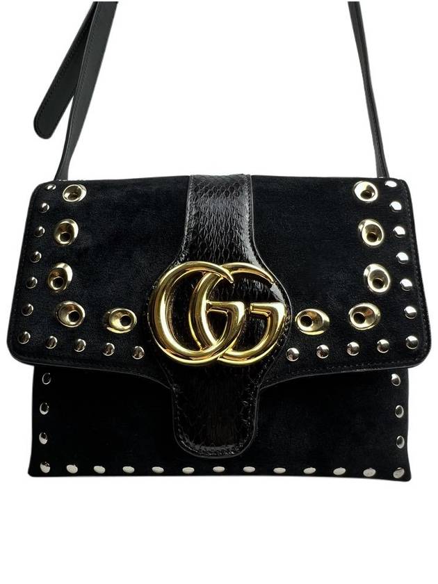 Ali black metal stud medium shoulder bag 550126 - GUCCI - BALAAN 5