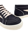 Dark Shadow Vintage Cotton High Top Sneakers Black - RICK OWENS - BALAAN 3