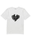 Heart Print Short Sleeve T-Shirt White - SAINT LAURENT - BALAAN 2