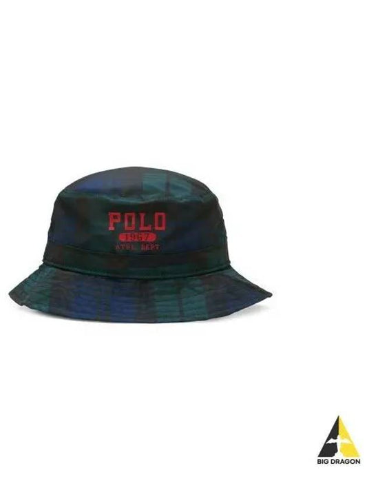 Packable Plaid Bucket Hat Black - POLO RALPH LAUREN - BALAAN 1